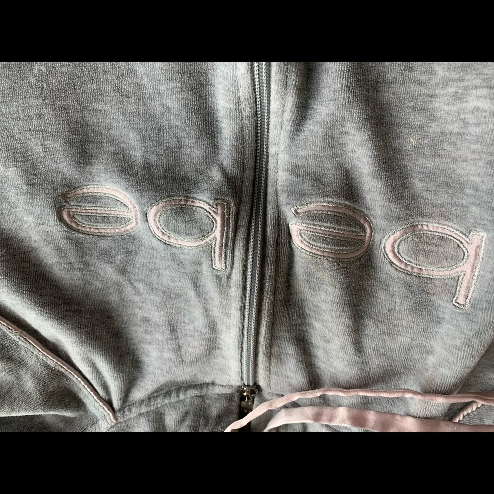 Grey Bebe jacket with pink details